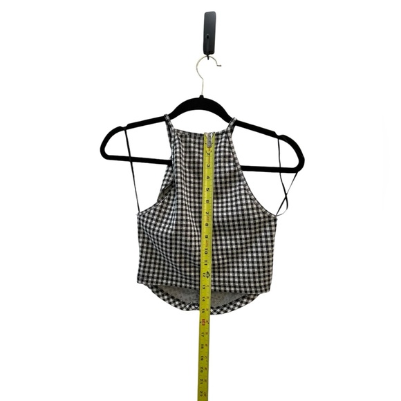 Zara black and white checkered crop top halter size small - Picture 5 of 6